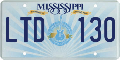 MS license plate LTD130