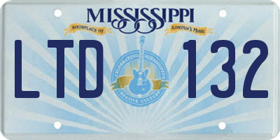 MS license plate LTD132