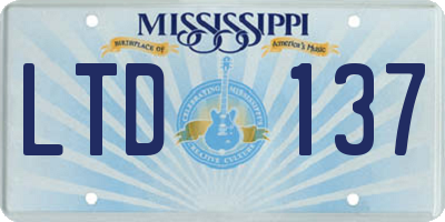 MS license plate LTD137