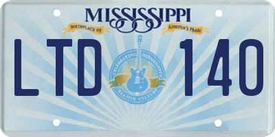 MS license plate LTD140