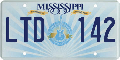 MS license plate LTD142