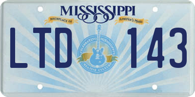 MS license plate LTD143