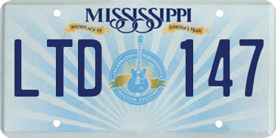 MS license plate LTD147
