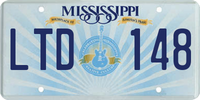 MS license plate LTD148