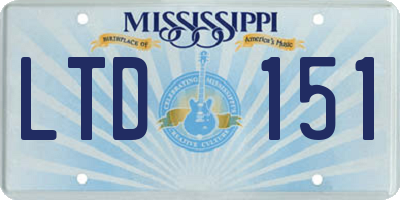 MS license plate LTD151