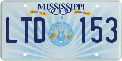 MS license plate LTD153