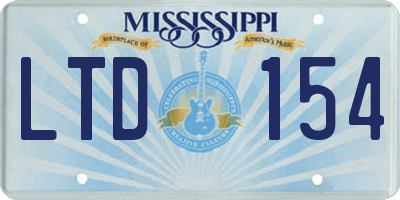 MS license plate LTD154
