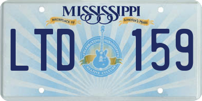 MS license plate LTD159