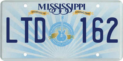 MS license plate LTD162
