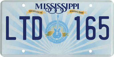 MS license plate LTD165