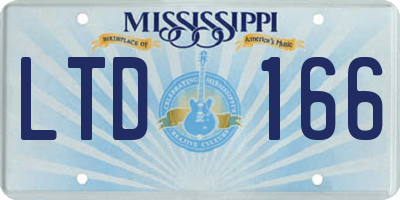 MS license plate LTD166