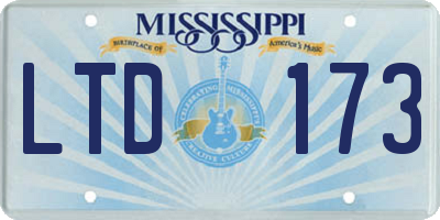 MS license plate LTD173