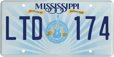 MS license plate LTD174
