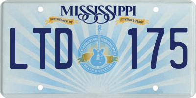 MS license plate LTD175