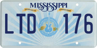MS license plate LTD176