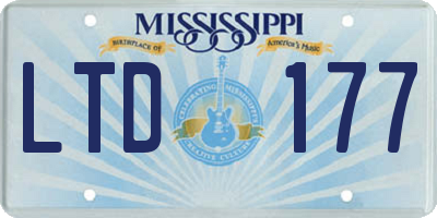MS license plate LTD177