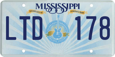 MS license plate LTD178
