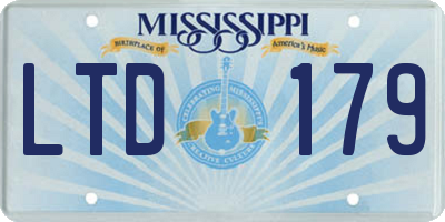 MS license plate LTD179