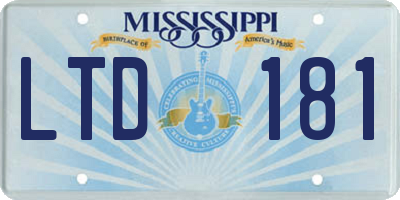 MS license plate LTD181