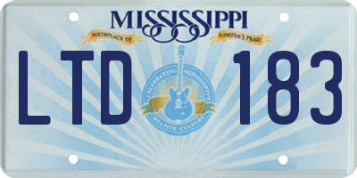 MS license plate LTD183