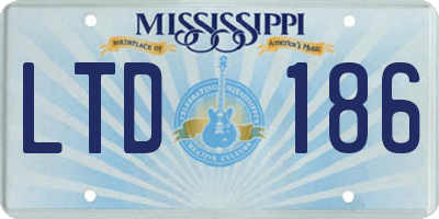 MS license plate LTD186