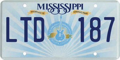 MS license plate LTD187