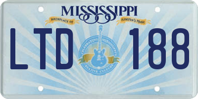 MS license plate LTD188