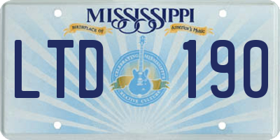 MS license plate LTD190