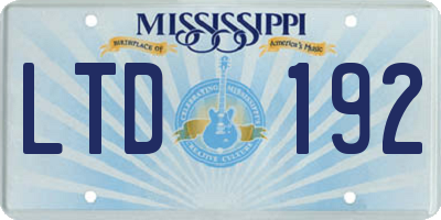 MS license plate LTD192