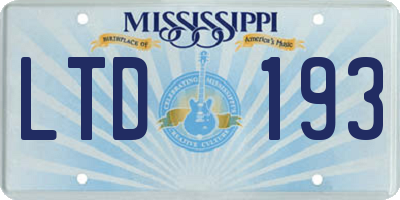 MS license plate LTD193