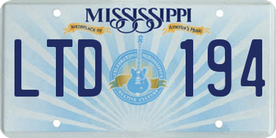 MS license plate LTD194