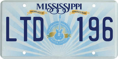 MS license plate LTD196