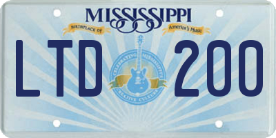 MS license plate LTD200