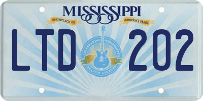 MS license plate LTD202