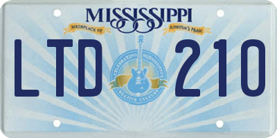 MS license plate LTD210
