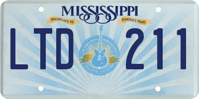 MS license plate LTD211