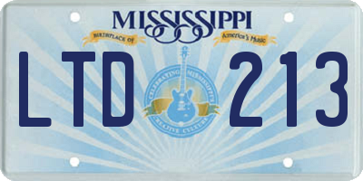 MS license plate LTD213