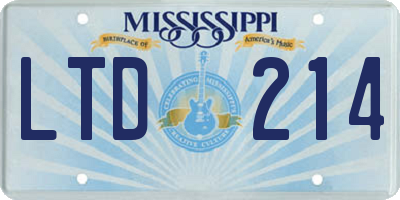 MS license plate LTD214