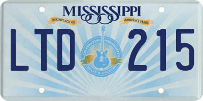 MS license plate LTD215