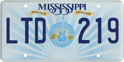 MS license plate LTD219