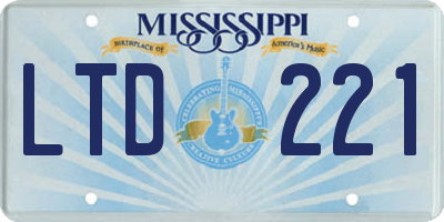 MS license plate LTD221