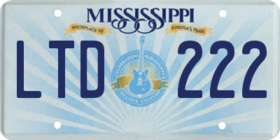 MS license plate LTD222
