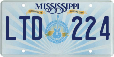 MS license plate LTD224