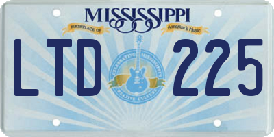 MS license plate LTD225