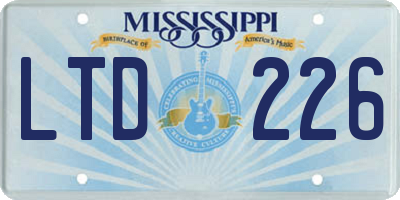 MS license plate LTD226