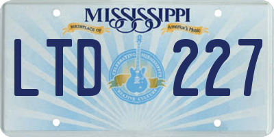 MS license plate LTD227