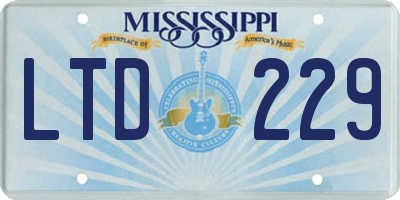 MS license plate LTD229