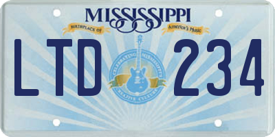 MS license plate LTD234