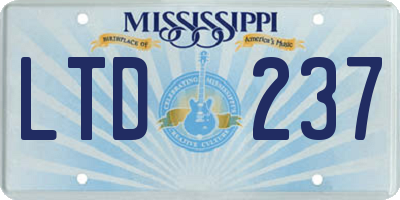 MS license plate LTD237