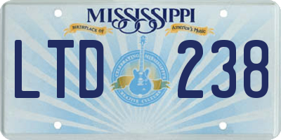 MS license plate LTD238